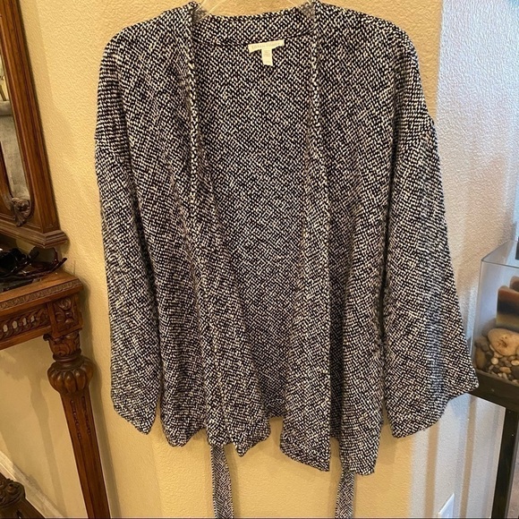 EILEEN FISHER Women 100% Organic Cotton Cardigan Sweater w/ Tie Size Small - Picture 4 of 8